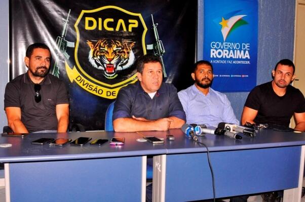 Da esquerda para a direita: Sandro Moura, da Pamc; Coronel Macedo, da Sejuc; Tenente Coronel Perez, adjunto da Sejuc;  e Andre Fraga, do Desipe (Foto: Wenderson de Jesus)