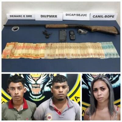 Maysa Silva, José Erismar Gomes e Diego Piaba foram presos no bairro São Bento (Foto: Divulgação/Dicap)