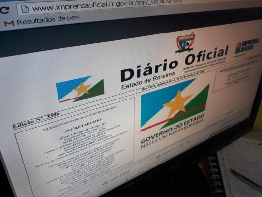 Governo publicou hoje, 9, a edição do 31 de dezembro do Diário Oficial do Estado (Foto: Minervaldo Lopes/Folha BV)