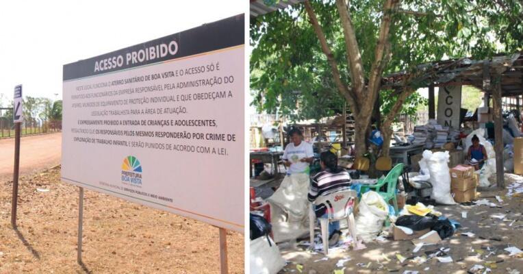 Em outubro de 2017, o Ministério Público do Trabalho (MPT) proibiu a presença de catadores após constatação de crianças e adolescentes coletando lixo (Fotos: Diane Sampaio/Folha BV)