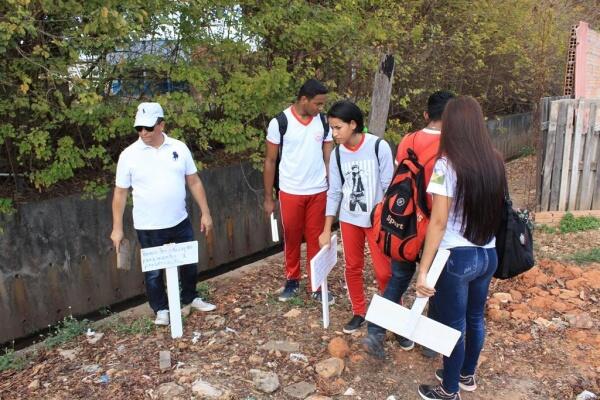 Mensagens fazem alusão à preservação da natureza e atenta ao descarte inadequado de resíduos sólidos (Foto: Diane Sampaio/FolhaBV)