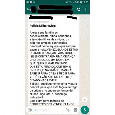 Mensagem atribuída a um suposto sargento da PM tem provocado polêmica entre os roraimenses (Foto: Divulgação)