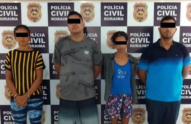 Quarto pessoas, sendo dois homens e duas mulheres, foram presos preventivamente na operação (Foto: Divulgação)