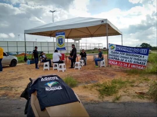 Mobilização dos servidores ocorreu na unidade do CSE no Bom Intento (Foto: Aldenio Soares)