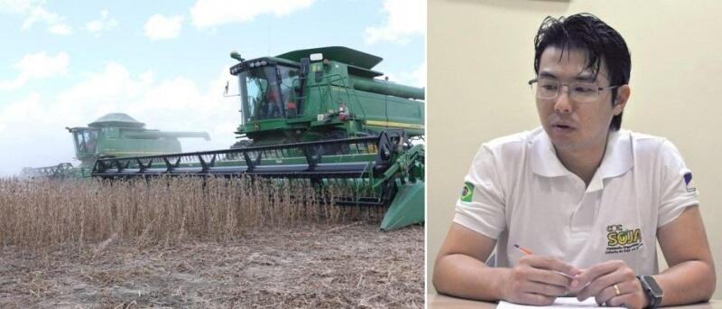 O presidente da COC, Fábio Fukuda, falou sobre a colheita da soja que tem previsão de faturamento maior para este ano (Foto: Comunicação/COC Soja./ Diane Sampaio/Folha Bv)