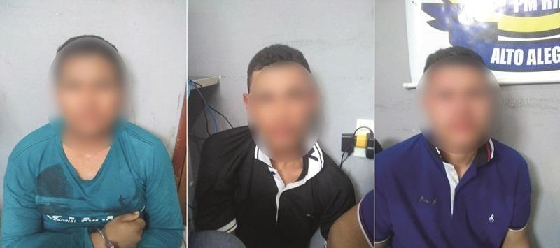 O trio foi preso e um revólver calibre 38, apreendido pela polícia (Foto: Divulgação)