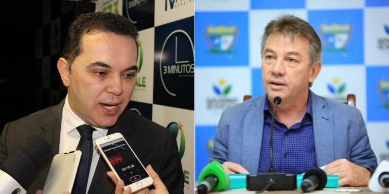 Jalser Renier e Antonio Denarium entraram em atrito público reclamando da interferência nos poderes (Fotos: Wenderson Cabral e Secom Roraima)