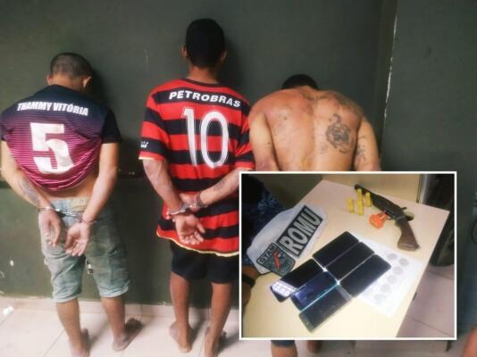O trio foi encaminhado para o 5º Distrito Policial (Foto: Aldenio Soares)