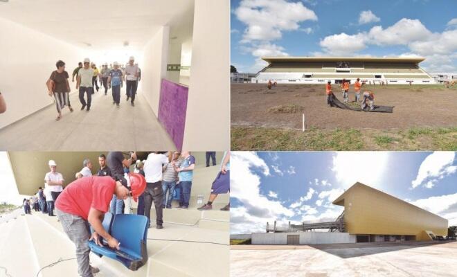 O governador Antonio Denarium inspecionou o andamento das obras, que estão sendo finalizadas por cerca de 100 operários (Fotos: SECOM)