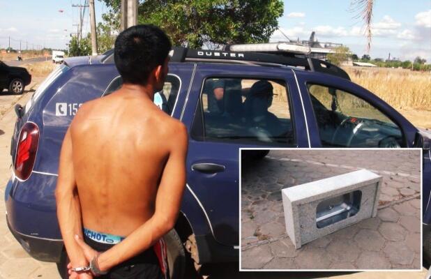 O homem foi conduzido ao 5°DP para prestar esclarecimentos (Foto: Aldenio Soares/FolhaBV)  
