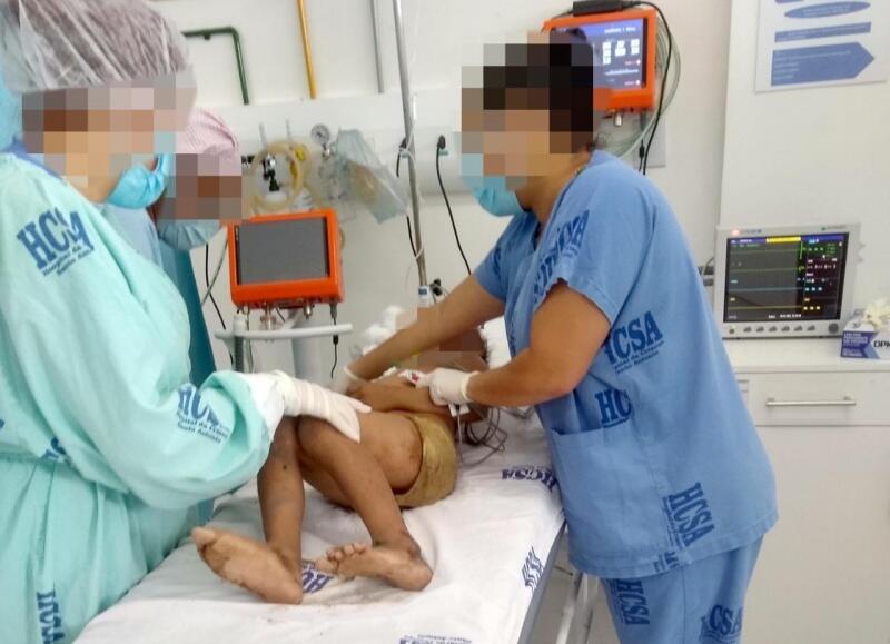 A criança foi levada pela própria guarnição até o Hospital da Criança Santo Antônio onde recebeu atendimento médico (Foto: Divulgação)