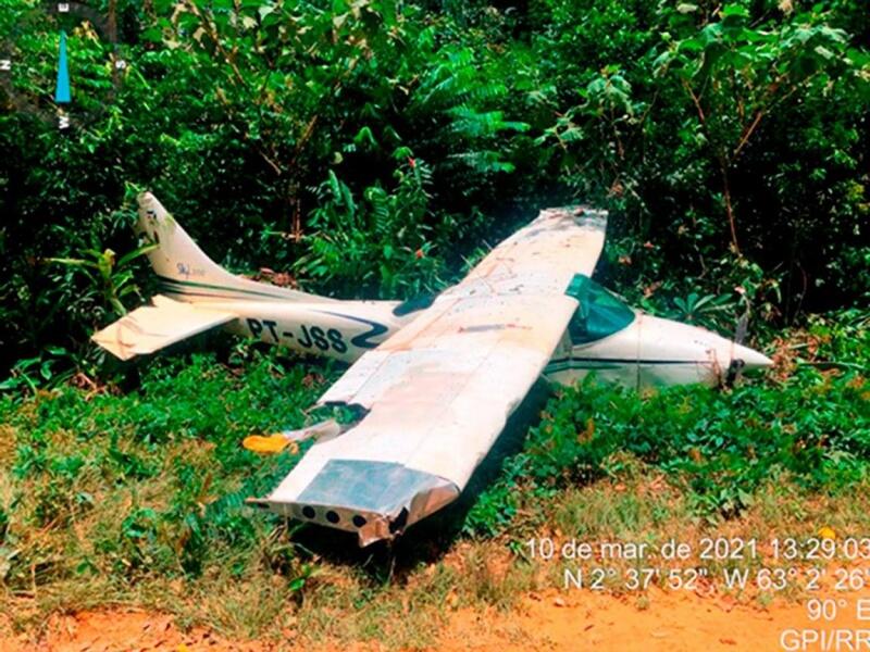 Aeronave abatida em operação contra garimpo (Foto: Forças Armadas)