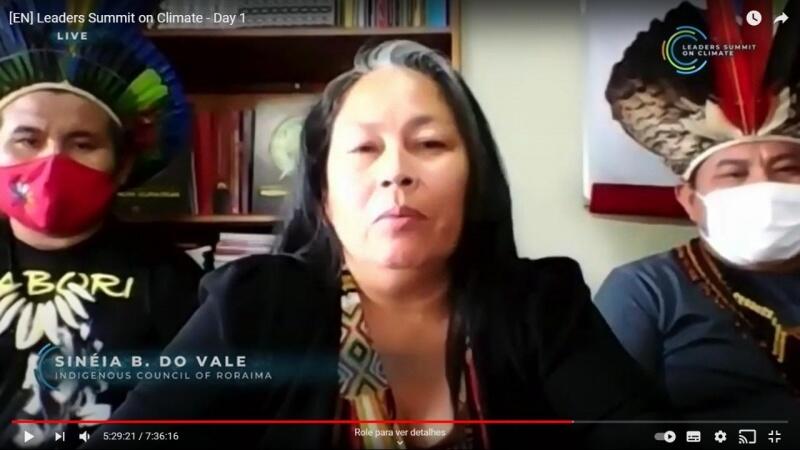 Sineia do Vale agradeceu ao presidente estadunidense pelo convite, como também, a oportunidade de mostrar e representar os povos indígenas do Brasil. (Foto: Reprodução)