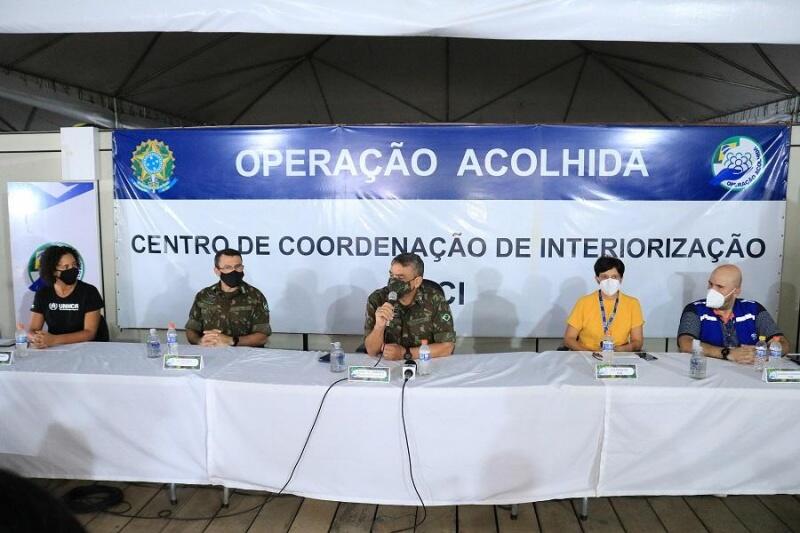 Operação Acolhida realizou coletiva de imprensa, quando apresentou números de imigrantes venezuelanos interiorizados (Foto: Diane Sampaio/FolhaBV)