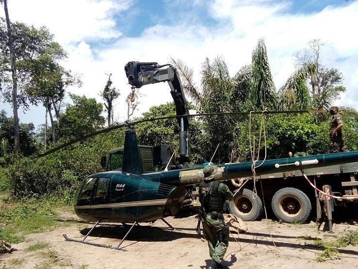 Em julho passado, foi apreendido aviões de pequeno porte e um helicóptero em uma fazenda no município de Alto Alegre (Foto: 1ª Bda Inf Sl)