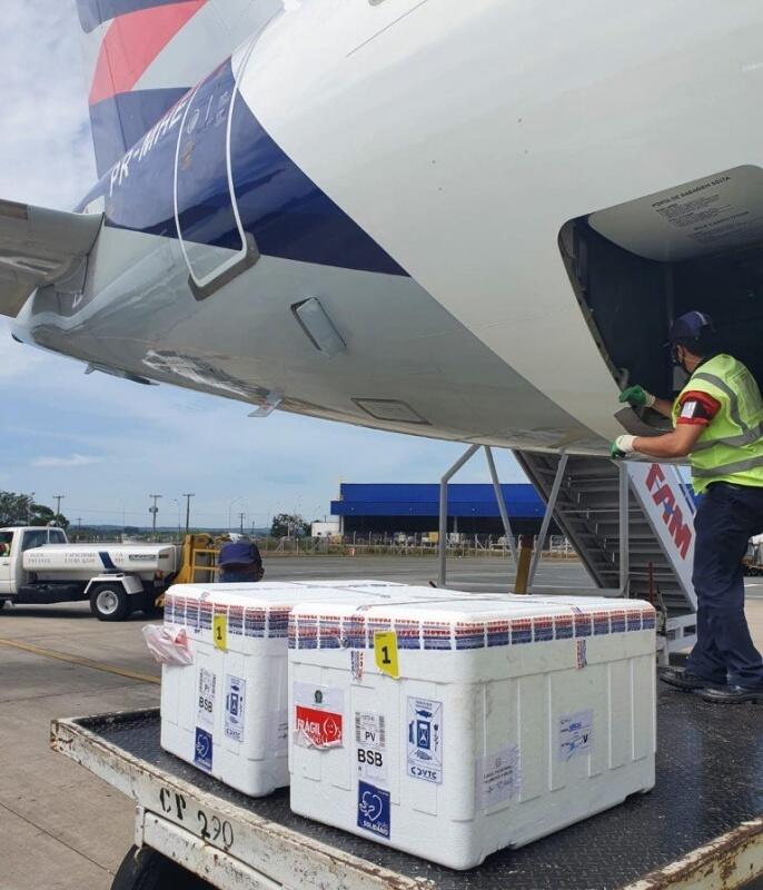 Roraima recebeu mais 15.650 mil doses de vacina contra a Covid-19 na tarde de hoje (23) (Foto: Divulgação)