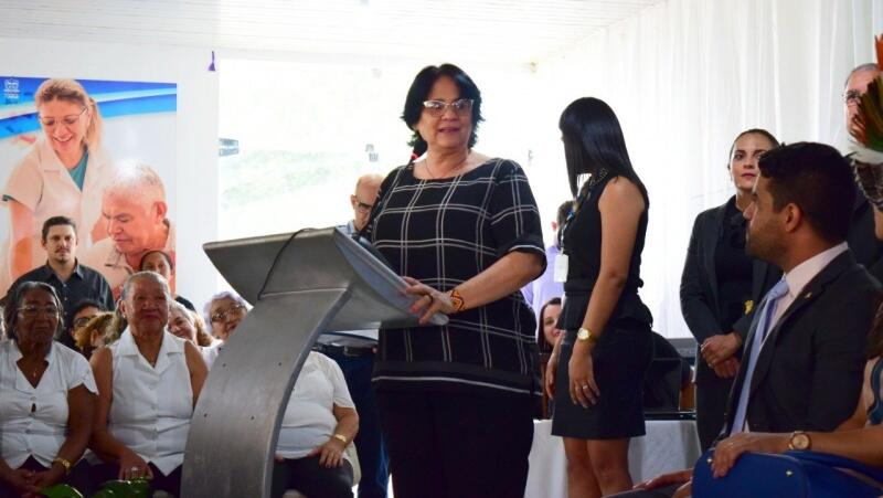 A ministra da Mulher, da Família e dos Direitos Humanos Damares Alves durante visita ao Estado em 2019. (Foto: Diane Sampaio/FolhaBV)