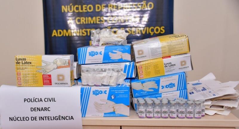 Investigações continuam, para identificar quem desviava o material da rede pública. (Foto: Polícia Civil)