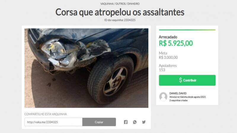 Em quatro dias, vaquinha virtual recebeu 154 doações (Foto: Reprodução/Internet)