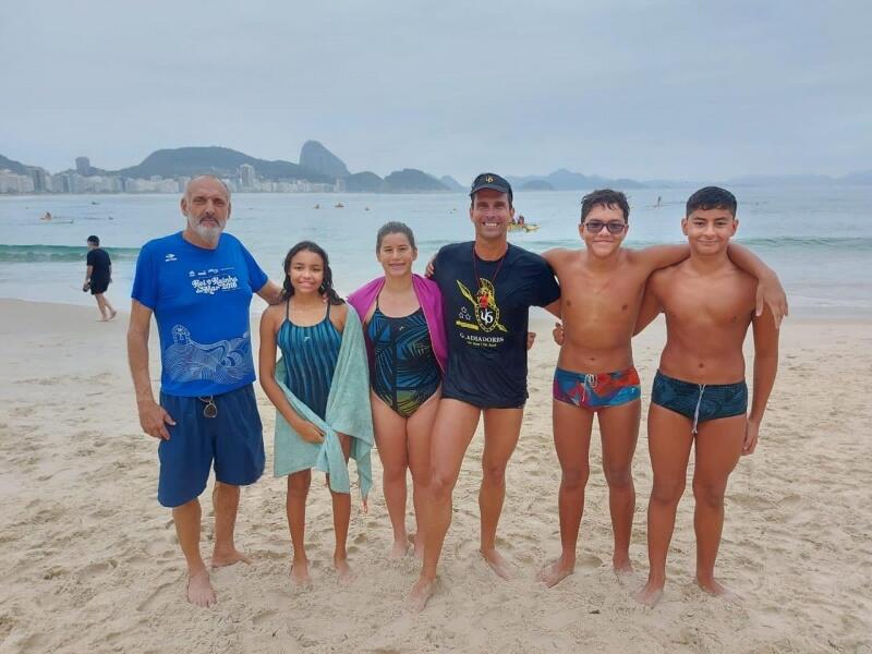 Flávio Monteiro, Joan Penaloza, Kamilli Carvalho, Joan Toti e Emily Rabelo disputaram a prova Challenge de 4Km. (Foto: Ascom/Sinpol)