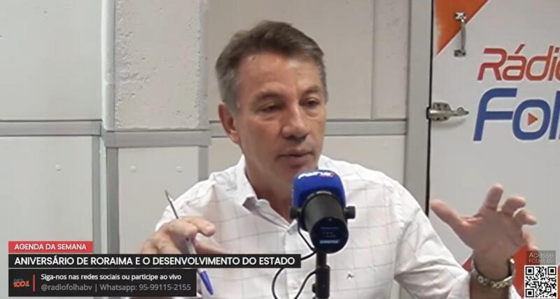 O governador Antonio Denarium durante entrevista ao Agenda da Semana (Foto: Reprodução)