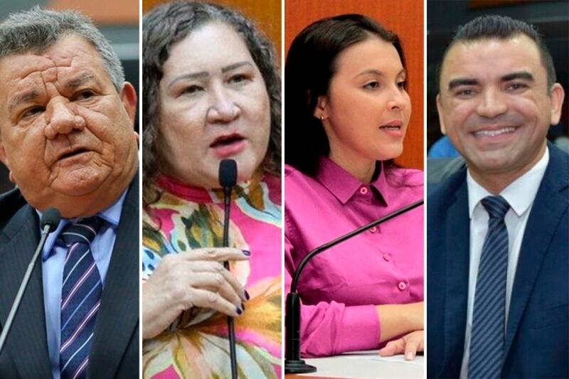 Deputados Gabriel Picanço, Lenir Rodrigues, Tayla Peres e Evangelista Siqueira fazem parte da nova diretoria do Parlamento Amazônico (Foto: Montagem)