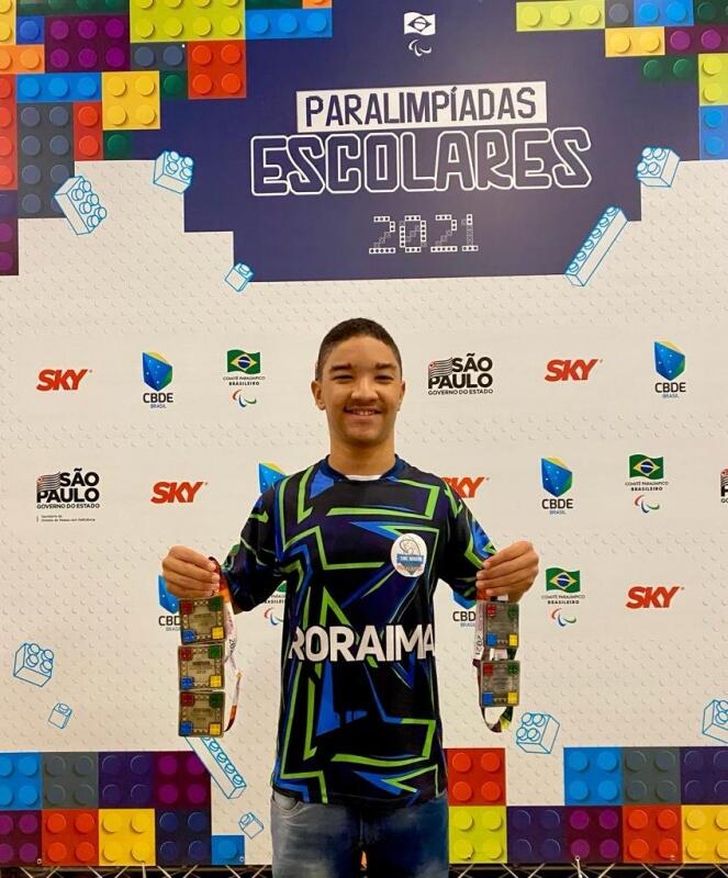 O paratleta Kauã Gonçalves Santos, que ganhou o apelido de "Tubarão Paralímpico de Roraima" (Foto: Divulgação)