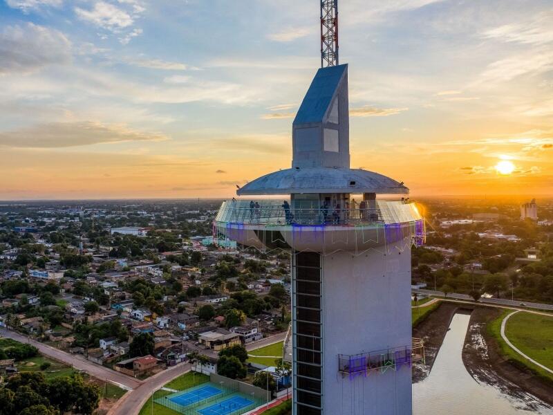 Mirante tem 120 metros e é o ponto de observação mais alto de Boa Vista e da região Norte (Foto: Divulgação/PMBV)