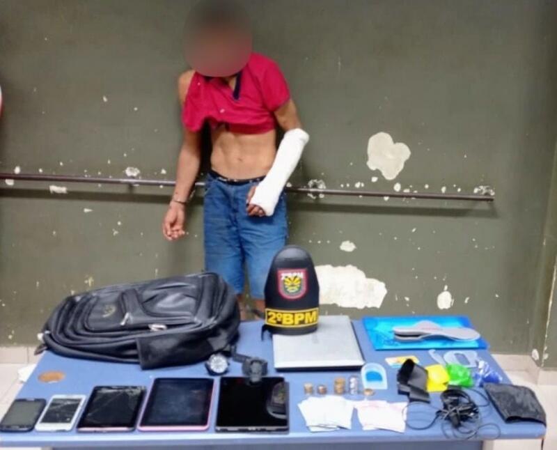 Por conta dos ferimentos, o jovem foi encaminhado ao Hospital Geral de Roraima (HGR) para atendimento médico e, em seguida, apresentado à Central de Flagrantes para as providências cabíveis.(Foto: Divulgação)