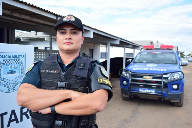 Capitã Camila Thomé de Oliveira, comandante do Primeiro Batalhão da Polícia Militar (Foto: Nilzete Franco/ Folha BV)