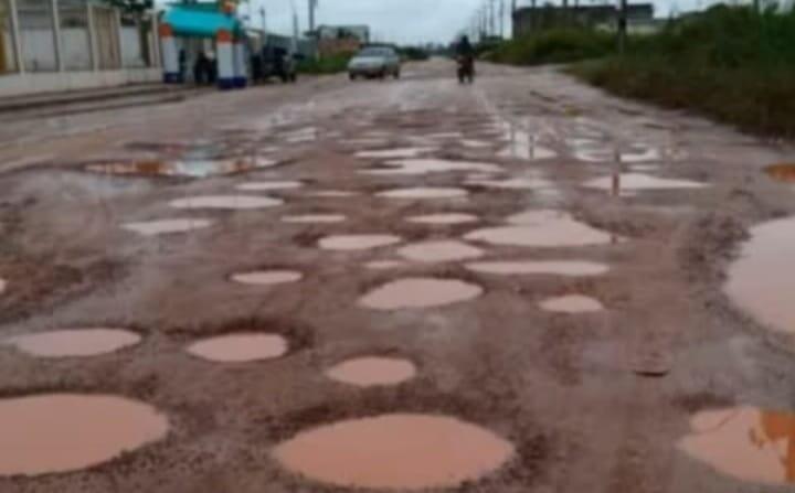 Situação das ruas do bairro quando chove (Foto: Divulgação)
