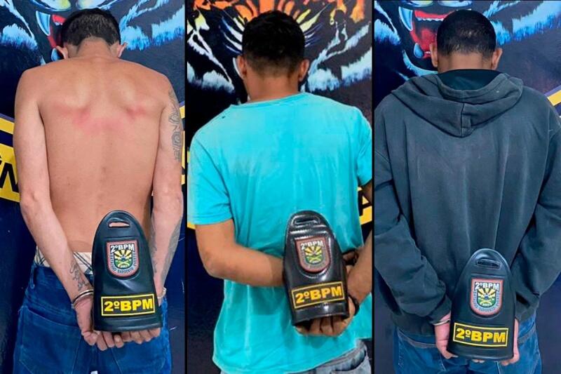 Trio foi levado para a sede da Dicap após a prisão (Foto: Divulgação)