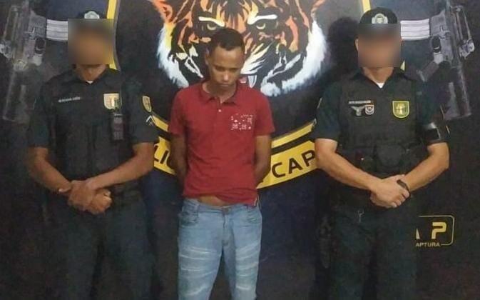 Sabino foi preso durante patrulhamento ostensivo do Primeiro Batalhão da Polícia Militar (1° BPM)
