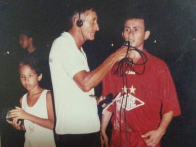 Atacante Marquinho Malaquias cede entrevista após marcar contra o Peixe (Foto: Domínio público - Arquivo Pessoal)
