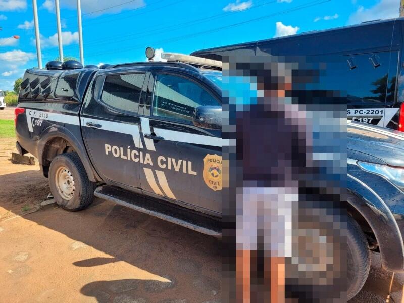 O homem foi colaborativo com a ação policial e não resistiu à prisão (Foto: Divulgação/Polícia Civil)