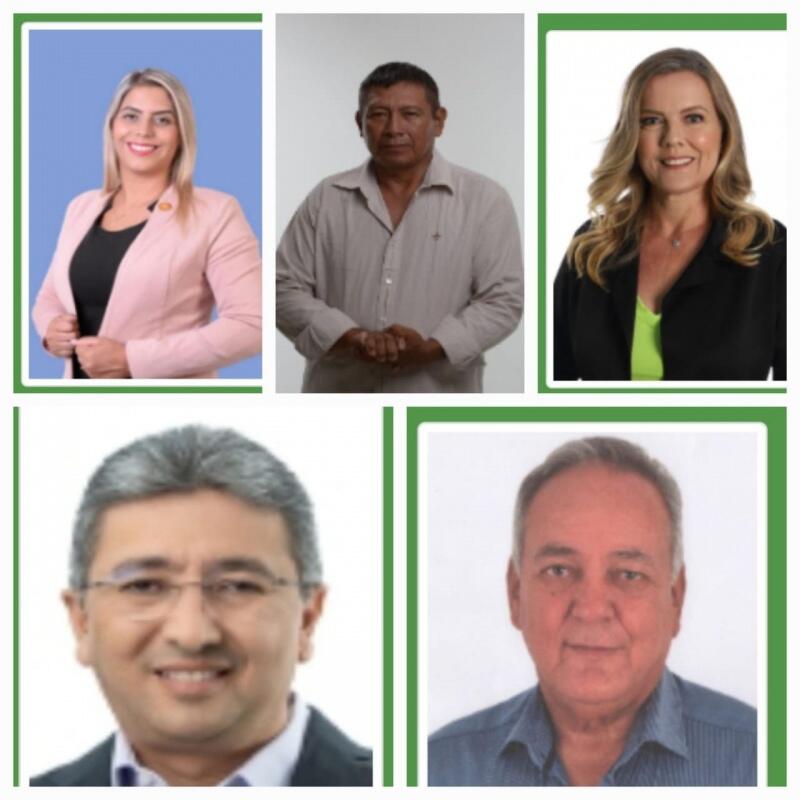 Da esquerda para a direita e de cima para baixo, os candidatos à vice governador: Lia Michelli, Francisco Wapichana, Cristina Burguer, Edilson Damião e Edio Lopes