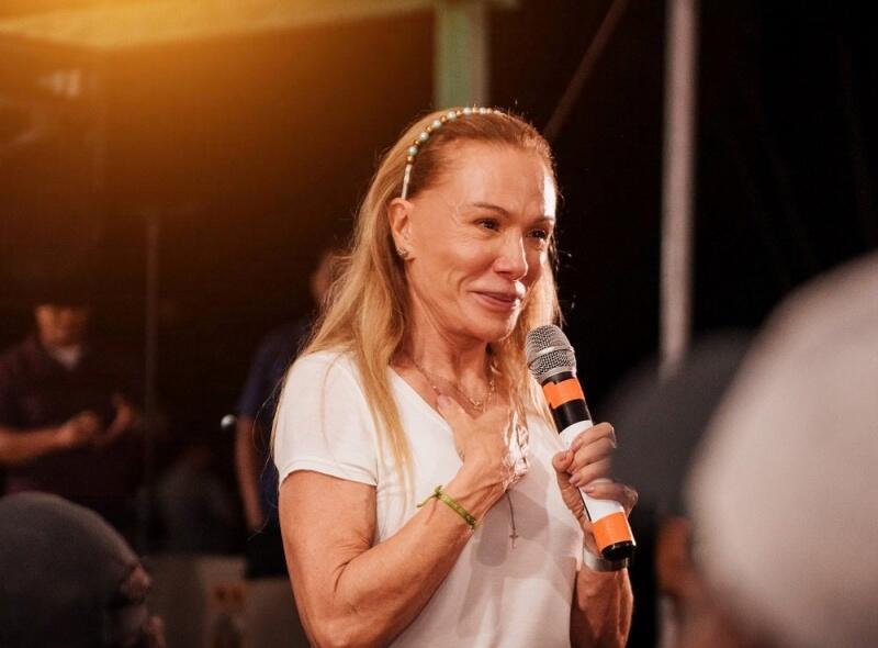 A ex-prefeita Teresa Surita em campanha (Foto:Divulgação)