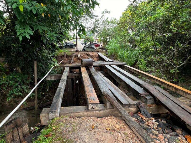 Ponte fica localizada na Travessa Nicolau Hostman (Foto: Divulgação)