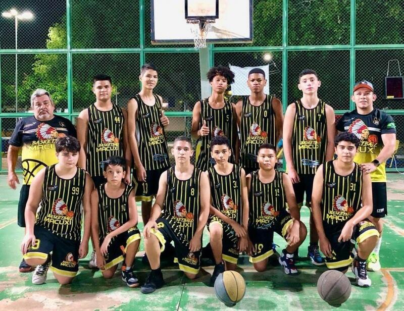 Macuxi Basketball Sub-14 em ação pelo Roraimense Sub-14 (Foto: Divulgação)