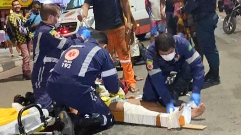 Samu realizou os primeiros atendimentos à vítima no local do acidente (Foto: Divulgação)