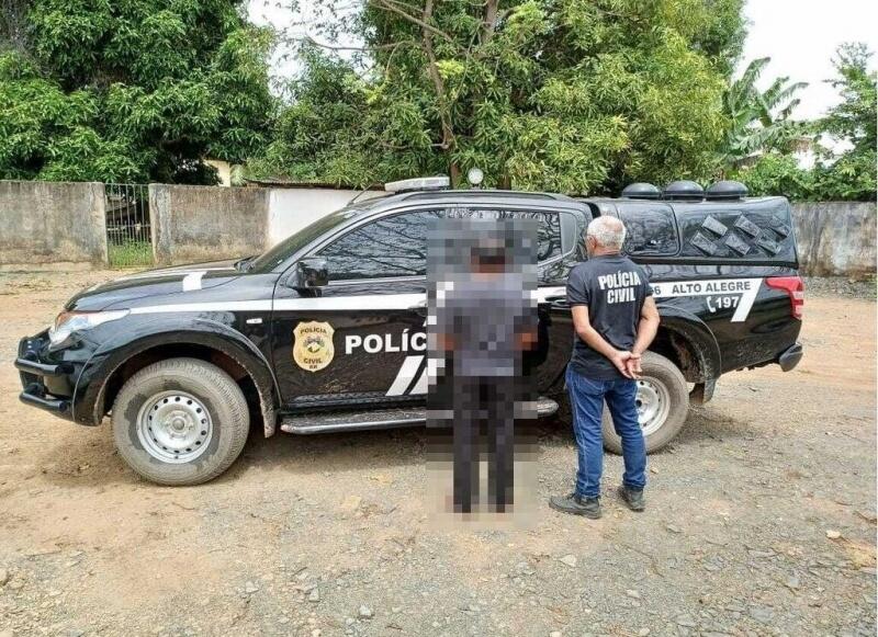 A prisão ocorreu na zona urbana do município de Alto Alegre, e ele não reagiu a ação policial. Em seguida ele será encaminhado à Custódia da Polícia Civil (Foto: Polícia Civil)