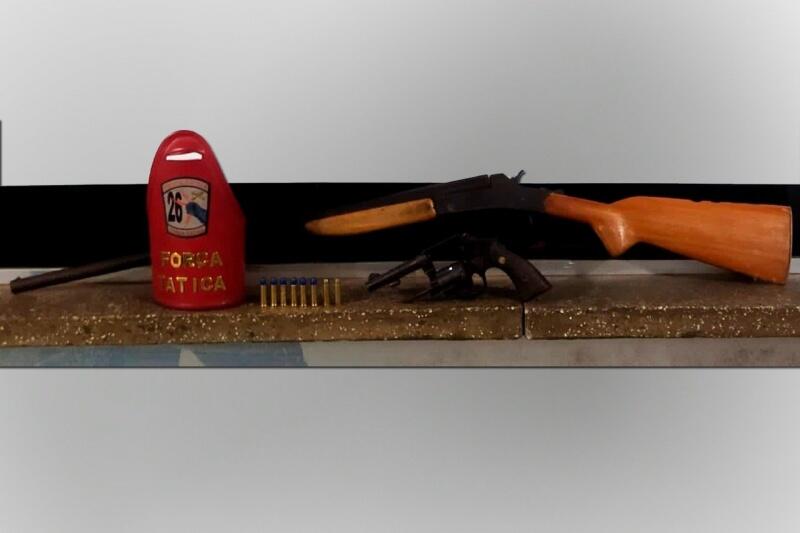 Armas apreendidas pela polícia (Foto: Divulgação)