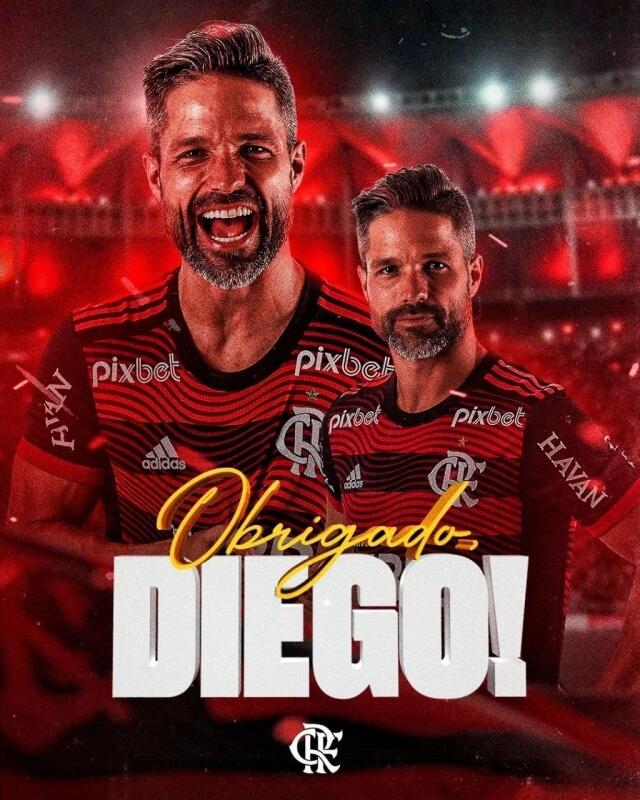 Aos 37 anos, o meia Diego Ribas anunciou, neste sábado (5), que vai se aposentar do futebol ao final do contrato com o Flamengo, em dezembro — Foto: Reprodução/Instagram/Flamengo