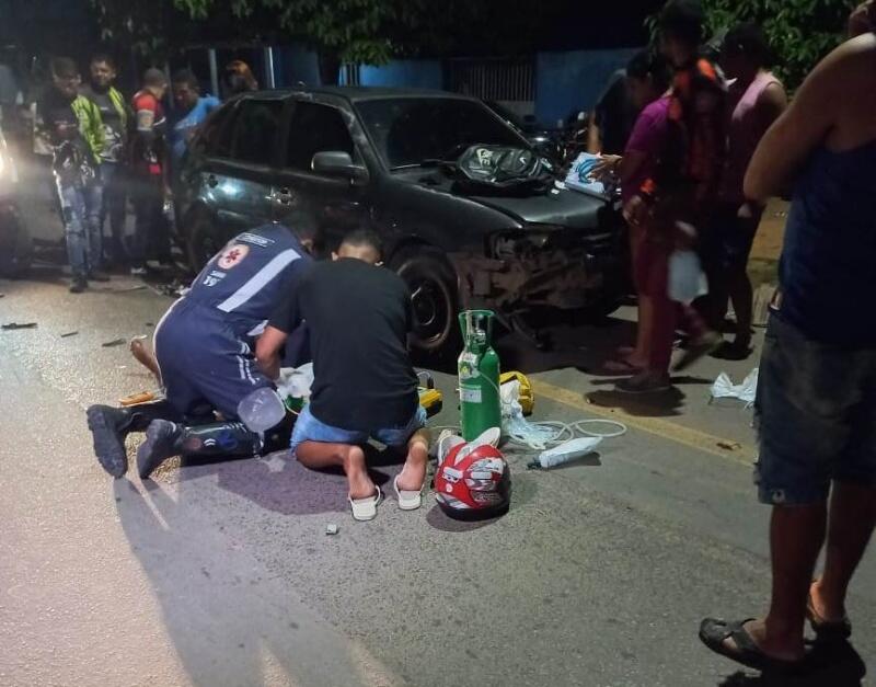 Motociclista chegou a ser atendido, mas morreu no local - Foto: Reprodução/WhatsApp