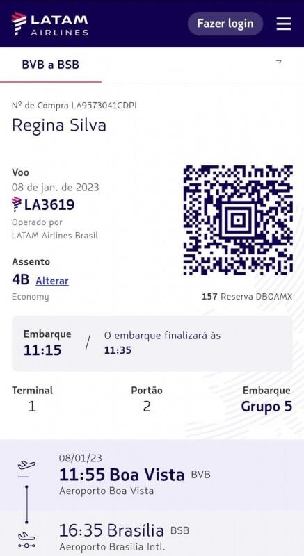 Bilhete usado por Regina no dia 8 de janeiro (Foto: Reprodução)