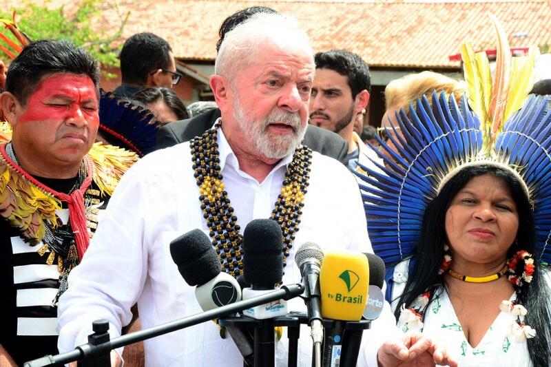 O presidente Luiz Inácio Lula da Silva em entrevista coletiva na Casai (Foto: Nilzete Franco/FolhaBV)