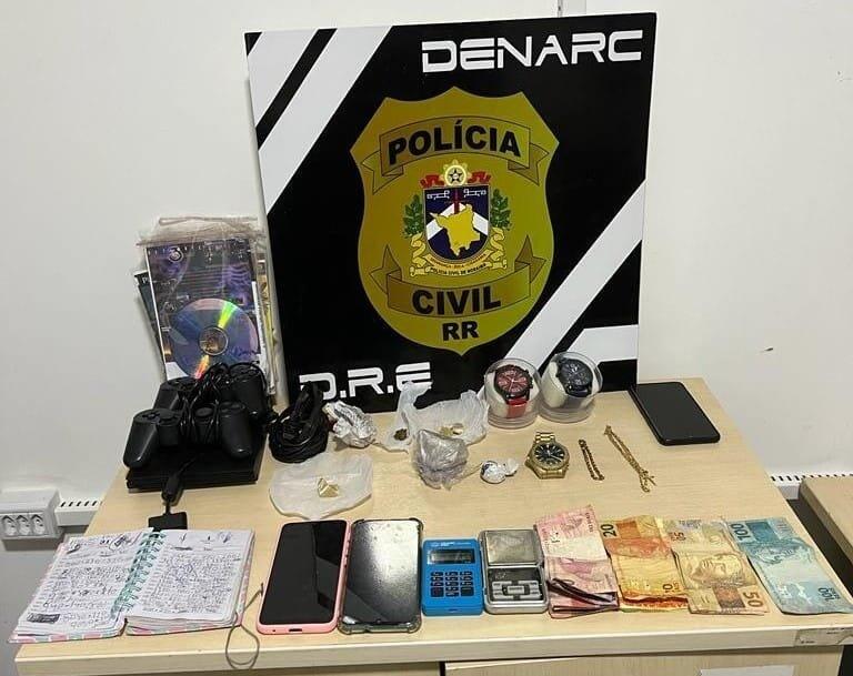 Material apreendido na boca de fumo (Foto: Polícia Civil)