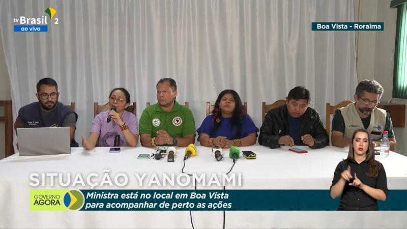 Ministra Sônia Guajajara está em Roraima para acompanhar as ações de apoio ao povo Yanomami - Imagem: Reprodução/TV Brasil