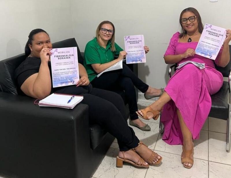 Na foto estão Cristina Leite, da coordenação geral, Tânia Sousa, advogada voluntária e Elizabeth Andrade, Social Media (Foto: Divulgação)