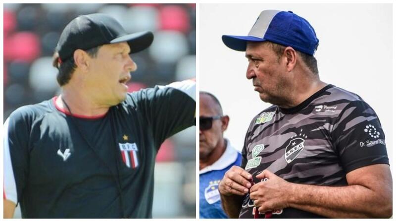 Os técnicos Adilson Batista, do Botafogo-SP, e Chiquinho Viana, do São Raimundo-RR (Fotos: João Victor Cristóvão/Botafogo-SP e Hélio Garcias/São Raimundo-RR)